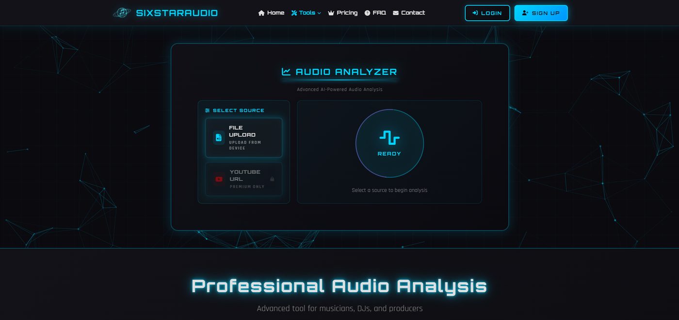 SixStarAudio Analyzer — AI audio analīzes rīks